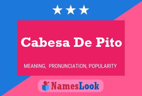 Cabesa De Pito 名字海报