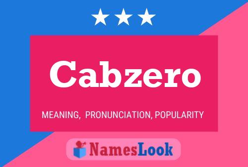 Cabzero 名字海报