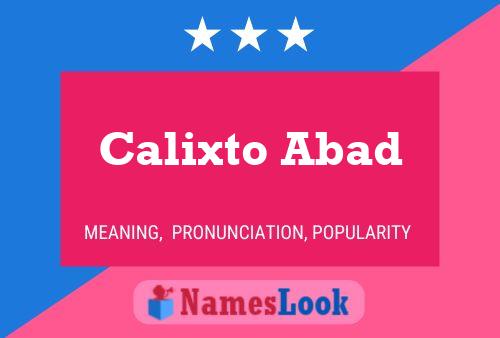 Calixto Abad 名字海报