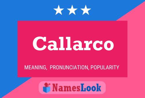 Callarco 名字海报