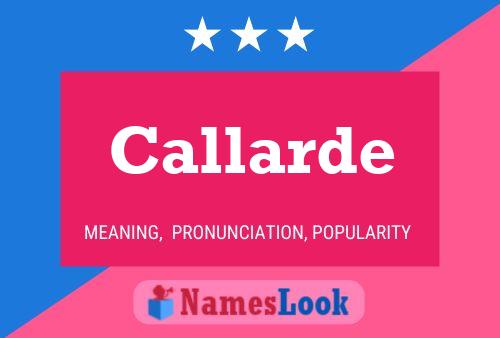 Callarde 名字海报