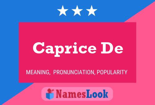 Caprice De 名字海报