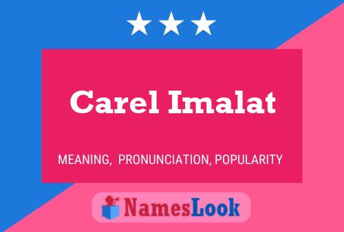 Carel Imalat 名字海报