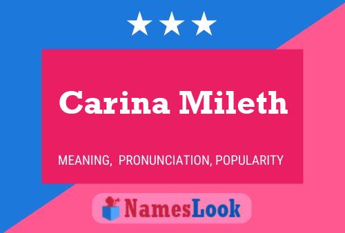 Carina Mileth 名字海报