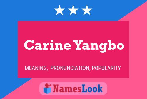 Carine Yangbo 名字海报