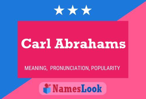 Carl Abrahams 名字海报