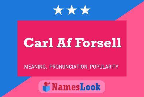 Carl Af Forsell 名字海报