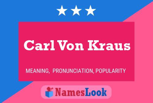 Carl Von Kraus 名字海报