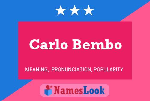 Carlo Bembo 名字海报