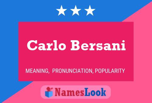 Carlo Bersani 名字海报