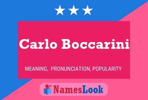 Carlo Boccarini 名字海报