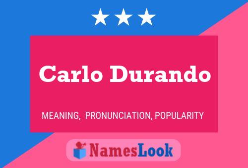 Carlo Durando 名字海报