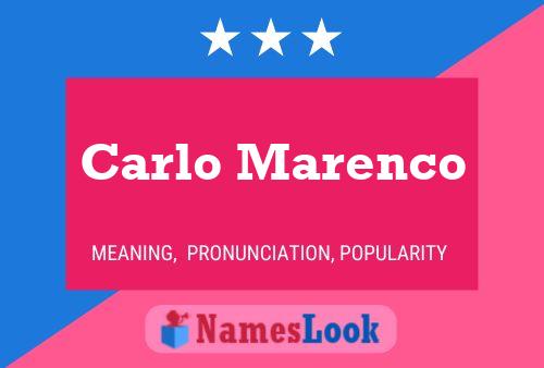 Carlo Marenco 名字海报