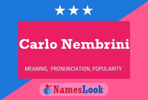 Carlo Nembrini 名字海报