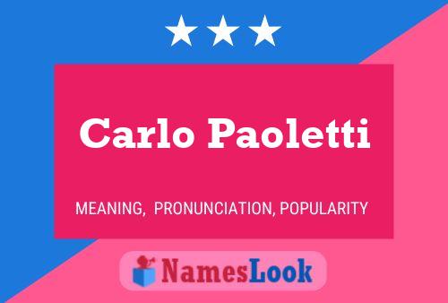 Carlo Paoletti 名字海报