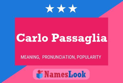 Carlo Passaglia 名字海报