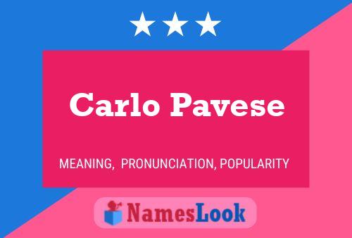 Carlo Pavese 名字海报