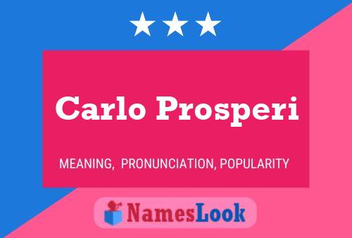 Carlo Prosperi 名字海报