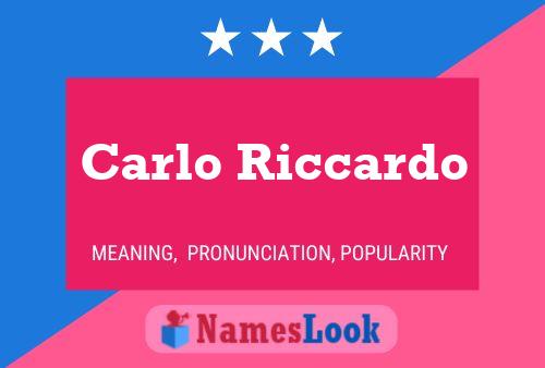 Carlo Riccardo 名字海报