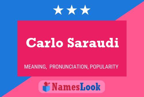 Carlo Saraudi 名字海报