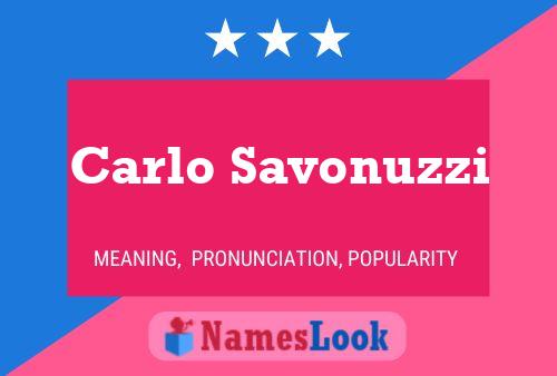 Carlo Savonuzzi 名字海报