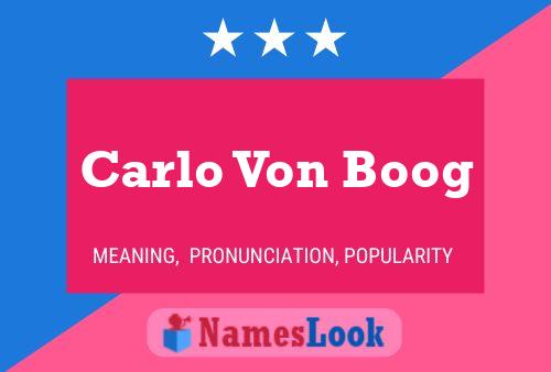 Carlo Von Boog 名字海报