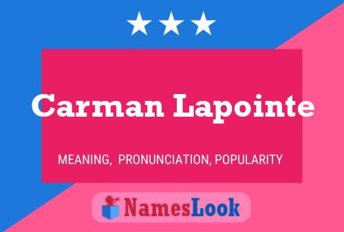 Carman Lapointe 名字海报