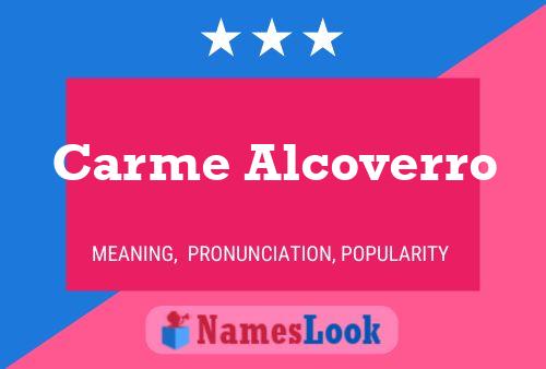 Carme Alcoverro 名字海报