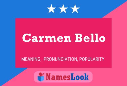 Carmen Bello 名字海报