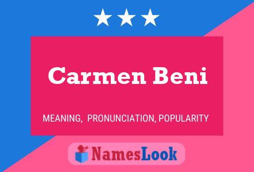 Carmen Beni 名字海报