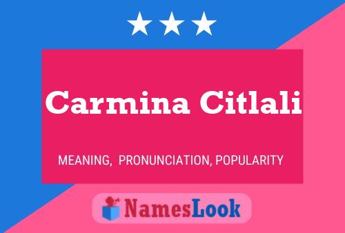 Carmina Citlali 名字海报