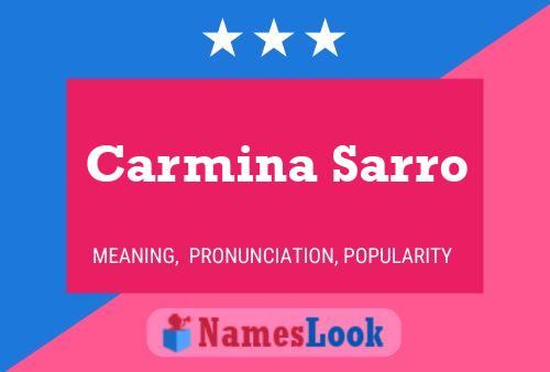 Carmina Sarro 名字海报