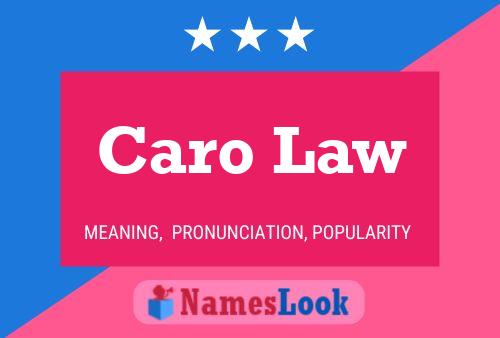 Caro Law 名字海报