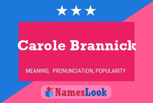 Carole Brannick 名字海报