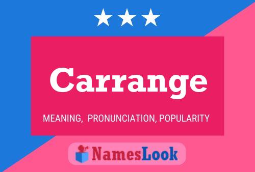 Carrange 名字海报