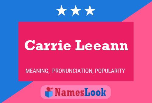 Carrie Leeann 名字海报