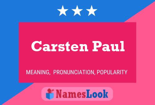 Carsten Paul 名字海报