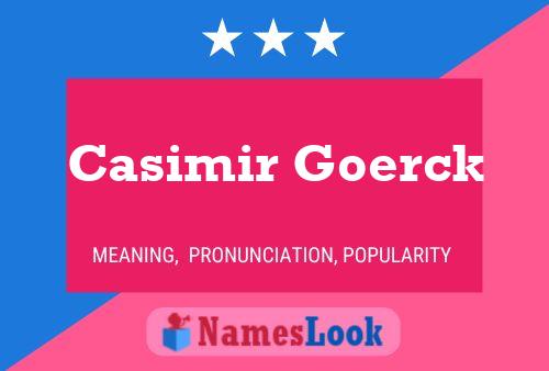 Casimir Goerck 名字海报