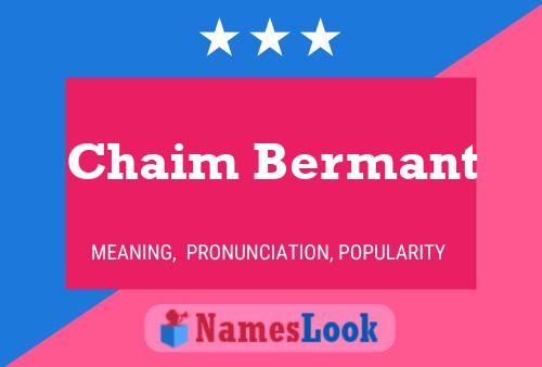 Chaim Bermant 名字海报