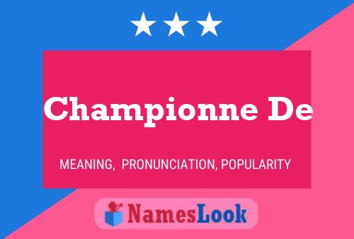 Championne De 名字海报