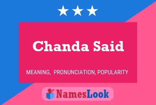 Chanda Said 名字海报