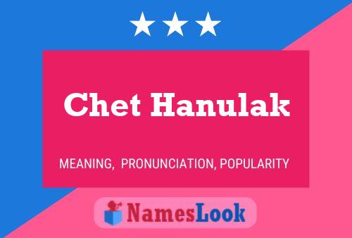 Chet Hanulak 名字海报