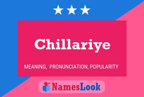 Chillariye 名字海报