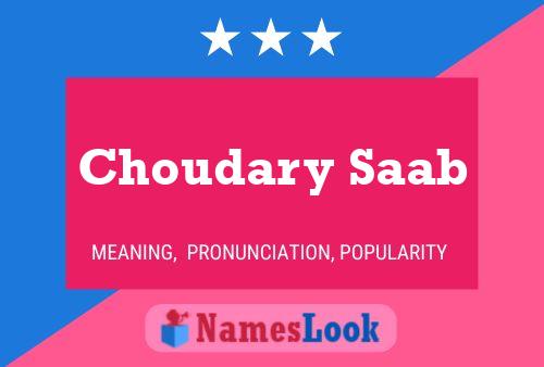 Choudary Saab 名字海报