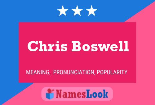 Chris Boswell 名字海报