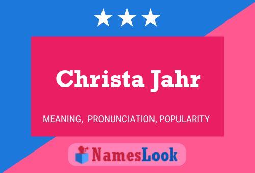 Christa Jahr 名字海报