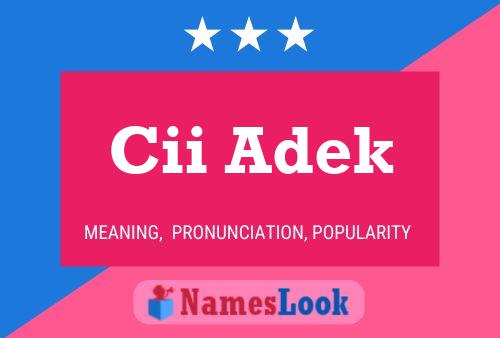 Cii Adek 名字海报