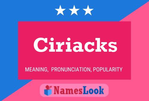 Ciriacks 名字海报