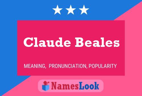 Claude Beales 名字海报