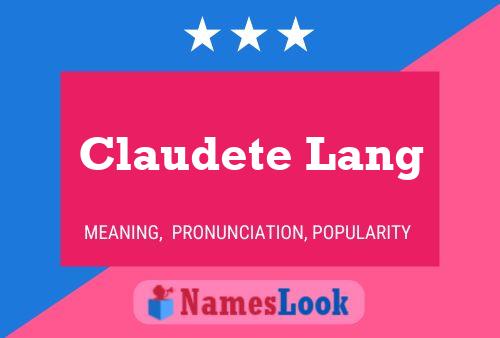 Claudete Lang 名字海报